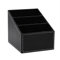 ITODA Organizer Tisch Stifte Schreibtisch Schreibtischbox Ordungbox mit 3 Fächern Multifunktionale PU-Leder Stiftehalter Stifteköcher Organisator Speicherabteil für Büro Schule Hause Schwarz
