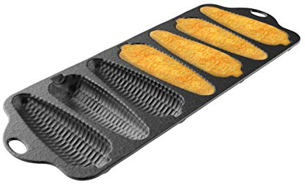 Classic Cuisine Cast Iron Cornbread Pan-Pre-Seasoned Bakeware with 7 Corncob Sticks-Compatible with Oven, Stovetop, Induction, Grill, and Campfires
