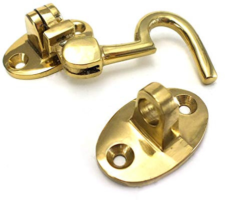 Small 3 Solid Brass Silent Cabin Hook - Cabinet/Cupboard/Furniture Hook