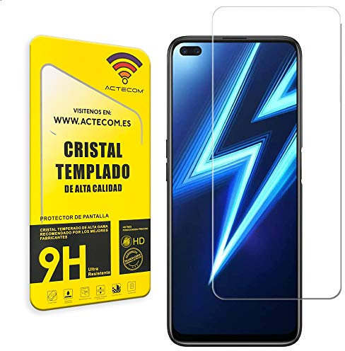 actecom® Protector Pantalla Compatible con Realme 6 Cristal Vidrio Templado
