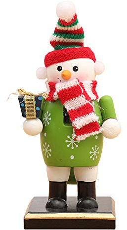 basku Christmas Nutcracker, Christmas Wooden Nutcracker Ornaments, Santa Claus/Snowman/Penguin/Gingerbread Man Nutcracker Figures Toy, Nutcracker Puppet for Kids, Home/Desktop/Christmas Decoration