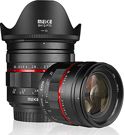 Meike MK-50 mm F1.2 große Blende Vollformat manueller Fokus Festobjektiv kompatibel mit Canon EOS EF Mount DSLR-Kameras