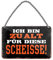 Ich Bin zu alt für Diese Sch... - witziges Metallschild mit Kordel und Saugnapf - Hängeschild mit lustigen Spruch - Wanddeko oder Türdeko für Arbeit Büro Werkstatt Partykeller - 18x12cm