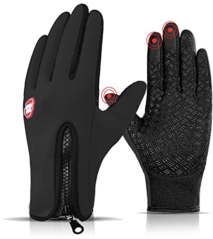 HYX Men's Winter Warm Gloves Water Resistant Cycling Gloves Anti Slip Work Gloves Touchscreen Thermal Gloves for Running Cycling Walking Riding Driving