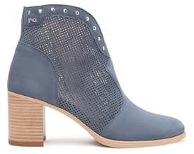 Nero Giardini E512710D Velour col. Avio Tronchetti per Donna in Nabuk con Tacco Medio e Lampo (Taglia 36)