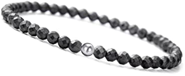 GD GOOD.designs Hämatit Armband Damen mit echten Natursteinen und 925 Silber Perle I Naturstein Armband aus facettierte 4mm Edelstein Perlen - Inkl. Geschenkbeutel