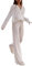 Yassiglia Damen Plissee Zweiteiler Outfit Elegant 2 Teiler Hosenanzug Set Frauen Langarmshirt + High Waist Freizeithose Outfits Sommer Herbst Loungewear Streetwear(Weiß, Medium)