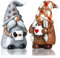 2 Pack Coffee Gnomes Coffee Bar Decor Accessories Christmas Swedish Tomte Gnomes Resin Gnome Figurines Tiered Tray Collectible Tabletop Kitchen Decorations for Home Kitchen Farmhouse Office