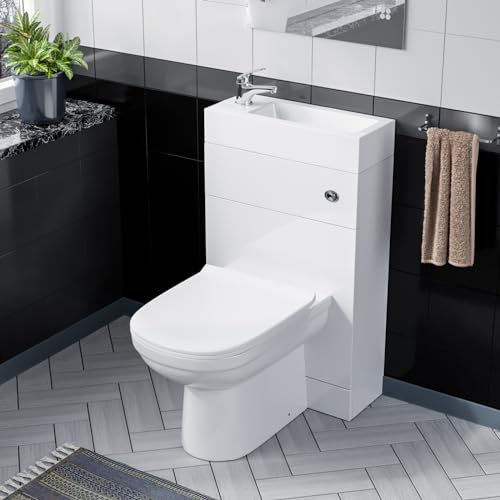 Nes Home 500mm White Water Closet with Basin and Back to Wall Toilet | Eslo