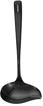 Kichvoe 1pc Sauce Spoon Silicone Soup Ladle Japanese Pencils Black Flatware Chef Art Spoon Classic Soup Ladle Sauce Soup Spoon Japanese Decor 304 Stainless Steel Multifunction Asia