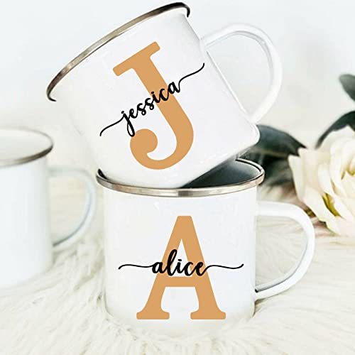 Tazza Personalizzata Con Nome Iniziale Tazza Personalizzata Tazze Smaltate Per Caffè Personalizzate Tazze All'aperto Anniversario Coppia Fidanzamento Regali Di Nozze Festa Di Nozze Festa Anniversar