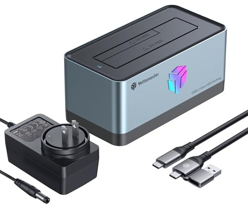 Yottamaster USB 3.0 Hard Drive Docking Station for 2.5/3.5 Inch SATA HDD/SSD, Supports 18TB, Aluminium, Tool-Free Design, Compatible with PC, Laptop, Smart TV, Router, PS4
