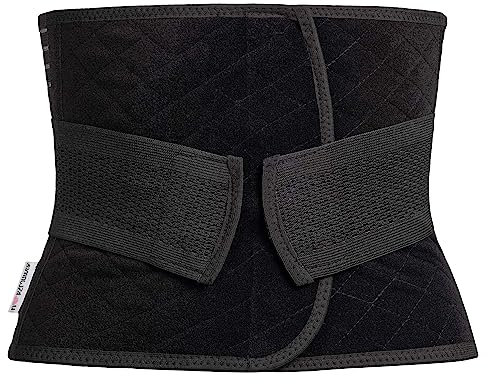 Herzmutter Bauchbinde Postpartum - nach Geburt - Rückbildung nach Schwangerschaft-Kaiserschnitt-OP - verstellbarer Bauchweggürtel-Korsett - 3500 (Schwarz, S)