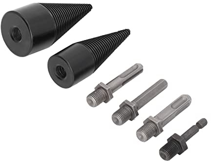 Broca para Leña 32mm 42mm Acero, 6 PCS | Cono desmontable con vástago hexagonal y cuadrado, para taladro eléctrico y hogar uso