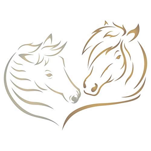 Love Horses Schablone, 21,59 x 16,5 cm (M) - Deko Bauernhof Tier Pferd Pferdekopf Schablonen zum Malen Vorlage