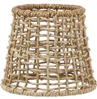 PR Home of Scandinavia Cebu Lampenschirm – Handgefertigtes Rattan-Design, E27 Fassung, ideal für Stehlampen & Hängeleuchten – Boho-Stil, 15x18x18 cm – perfekt für Wohnzimmer, Esszimmer & Schlafzimmer