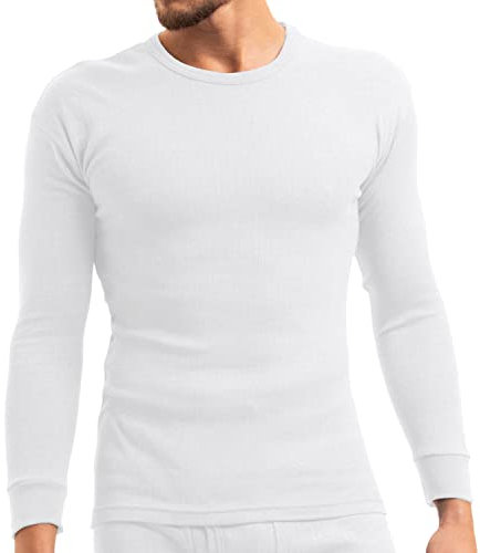 MT Herren Ski- und Thermounterhemd - Winter Unterwäsche Langarm - Weiß 3XL
