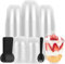 ASelected Lot de 100 Coupes à Dessert avec Couvercle 360 ML, Tasses à Dessert en Plastique avec 100 Couvercle et 100 Cuillères, Verrines pour Dessert, Apéritifs, Tiramisus