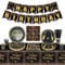 Decoraciones de fiesta de cumpleaños en negro y dorado para hombres, mujeres, incluye cartel de Happy Birthday, mantel, platos de papel, servilletas, vasos de papel, para 20 invitados