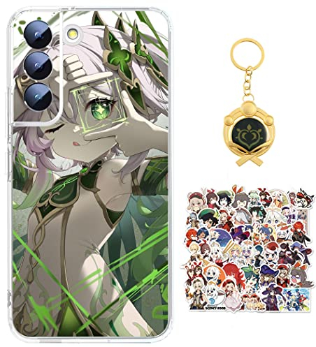 Genshin Impact Hülle für Samsung Galaxy Note 20 Ultra Anime Spiel Nahida Handyhülle [Mit Schlüsselbund und 50pcs Aufkleber] Cartoons Transparent Silikon Case Hülle für Samsung Galaxy Note 20 Ultra