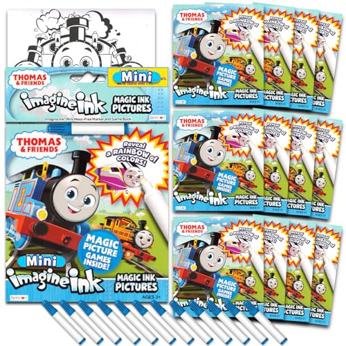 Thomas der Zug Imagine Ink Magic Coloring Partygeschenke, 12 Stück | No Mess Mini Magic Ink Thomas and Friends Goodie Bags Stuffers Set – Bulk Mess Free Activity Book Party Supplies for Kids
