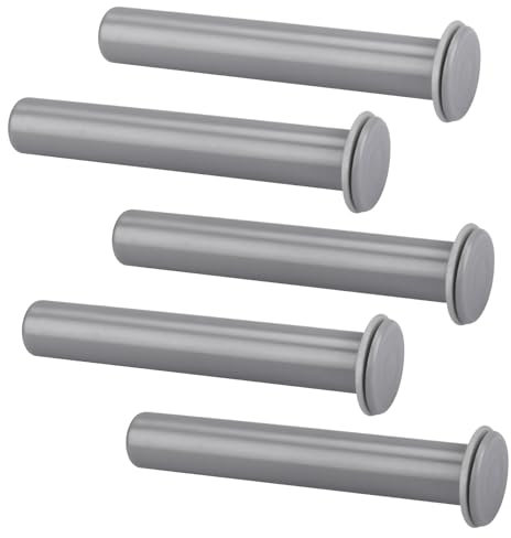 ArrogantF 5 Stück graue Hülsen und Kappen-Set für Pool-Sicherheitszaun, 178-G5 lebensretter Poolzaun zum Selbermachen, 1,6 cm Basisdurchmesser und 10,2 cm Höhe, kann mit Beton, Pflastersteinen, Deck,