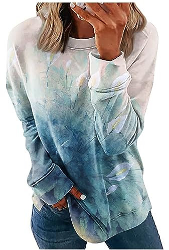 LSAltd Festliche Oberteile Damen Pullover Damen Winter Damen Pullover Winter Umstandsjacke Winter Hoodie Damen Blitz Sweatshirt Damen Oversize Hoodie Damen Hosen Damen（2-Light Blue,5XL）