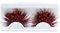 Cils colorés avec plume, extension de faux cils en plumes artificielles pour Halloween Cosplay Rouge