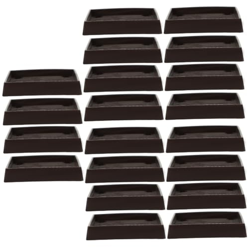 BESTonZON 20 STK Gleitpad Couch-fußstütze Quadratischer Teppich Quadratische Untersetzer Möbeluntersetzer Bett Sofa-Schutz Rutschfester Teppich Couchstopper Stuhlrollen Plastik Zubehör Boden