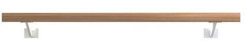 Sellon24® Holz Eiche Wandhandlauf Holz geölt eckig 40x40 Holzhandlauf Geländer Rohr Treppen Halterung (EICHE40x40/100cm/WPP55 Weiß)