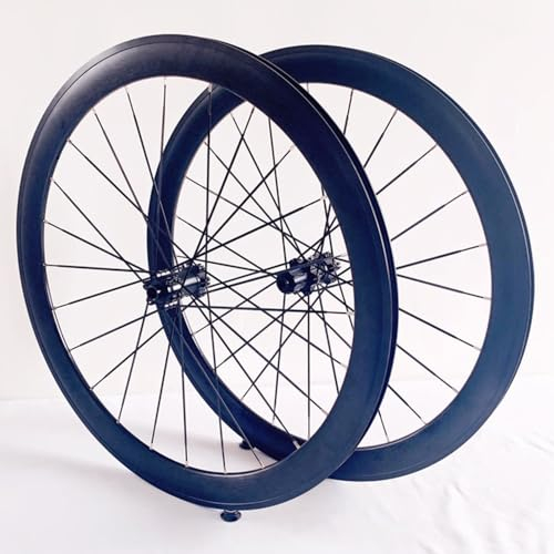 Räder Fahrräder 700C Laufradsatz Scheibenbremse Steckachse Flache Speichen 50mm Rennrad Felgen Vorne 15 Hinten 12 Lager Naben Kassette 8 9 10 11 Gang