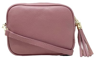 Tracollina Borsa Donna in Pelle Dollaro Italiana Borsetta a Spalla (Rosa Antico)