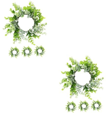 Garneck 8 STK Kerzengirlande Hochzeitsdekoration Kerzenhalter Wohnkultur Ringe Tischdekoration für die Hochzeit künstlicher Blätterkranz Schreibtisch Dekorationen Leuchter