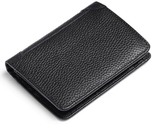 GAEKEAO Portefeuille Homme en Cuir Véritable avec Blocage RFID Portefeuilles à Trois Volets, Porte-Cartes Format Portrait - Rangement pour Pièces, Carte de Crédit, Billets,Bleu Marine