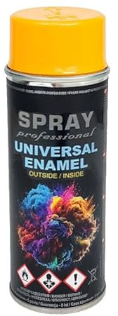 VE-INDUSTRIES Lackspray nach RAL Spraydose 400ml Buntlack für Holz, Metall (Signalgelb - RAL1003)