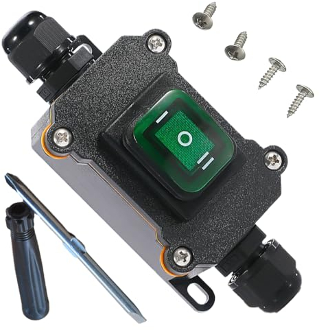 IP67 Wasserdichter Inline Schalter Kabelschalter Schnurschalter, Kabelschalter Wasserdichte Anschlussdose für Den Außenbereich, Schalter Wasserdicht Licht Joystick Taste