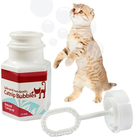 Katzenminze Bläschen Für Katzen, 17,7 Ml Seifenblasen Mit Katzenminze-Geschmack Für Haustiere, Haustierfreundliches, Nach Ätherischen Ölen Duftendes Katzenspielzeug Für Kätzchen Im