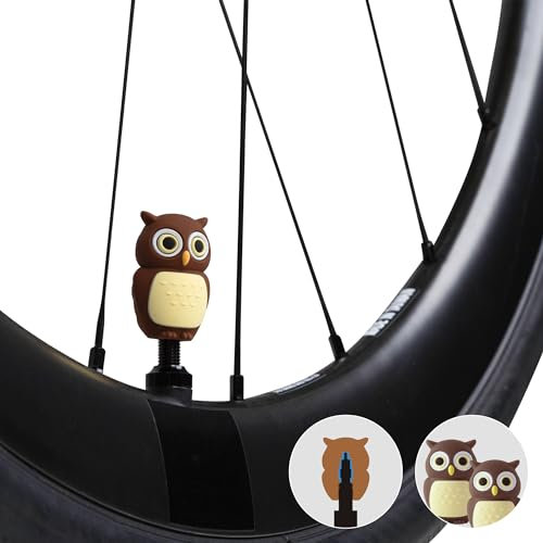 BONE Reifen Charakter, Ventil Schaft Kappe, 2 Stück waschbare Ventilkappen aus Silikon, korrosionsbeständig, universelle Stielabdeckungen für Fahrräder, Autos, Lastwagen, Motorräder und SUVs, Owl