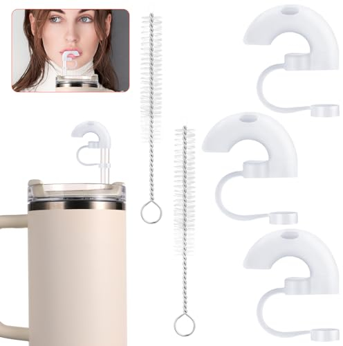 3 Pzs Cubiertas para Pajitas Antiarrugas, a Prueba de Polvo Tapa Superior para Pajitas, Diseño de Apertura Inclinada de 40° Tapas con Puntas para Pajitas para Vaso Stanley 1182,8 ml 887,1 ml