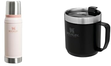 Stanley Classic Legendary Botella Termica 750ml - Mantiene Frío o Calor 20 Horas - Termo Café & Classic Legendary Camp Mug Termo Café 0.35L Matte Black - Aislamiento al Vacío