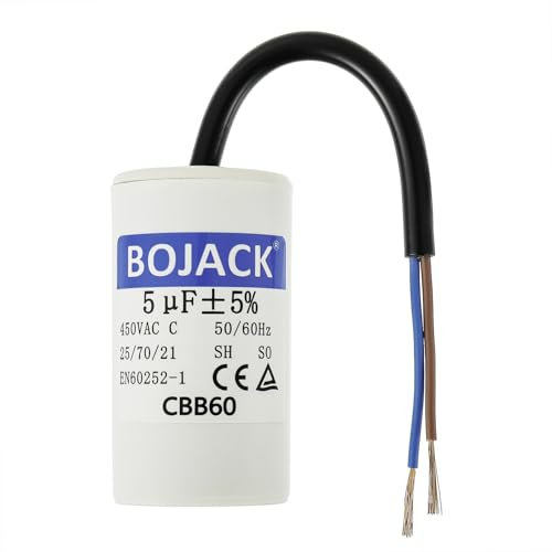 BOJACK CBB60 450V 5uf AC Condensateur ondensateur de moteur, condensateur de démarrage de moteur, condensateur microfarad 50/60Hz Avec Fil