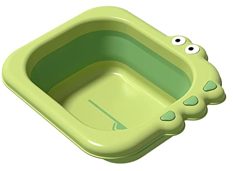 MERRYHAPY Faltbares Waschbecken Aus Bruchsicherem Dickem Material Mit Rundem Kindersicherem Design Platzsparend Und Bequem Für Neugeborene Für Junge Mädchen Und Kleinkinder