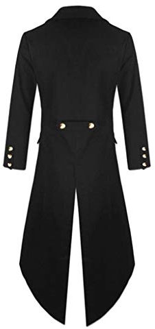 Générique Veste Longue Homme Steampunk Vintage Punk Décontracté Veste Uniforme Bouton Décoration Slim Fit Manteau Redingote Homme Violette Pour Queue-De Victorien Costume D'halloween