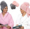 YWKJDDM Haarturban Mikrofaser Handtuch, 2 Stück Mikrofaser Handtuch Haare Lang, 100 x 60 cm Turban Haarturban mit Elastischem Band für Kopf und Lange Haare(Grau & Rosa)