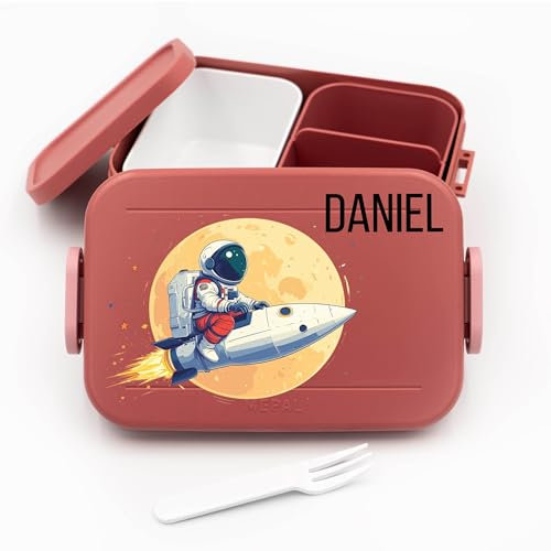 Kinder Bento Box Midi Lunchbox für Mepal Bentobox - Weltall Astronaut Universum - 900 ml - Vivid Mauve kinder brotdose lunchbox bento brotdose kinder box geschenke junge butterbrotdose