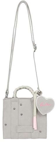 Fritzi Square Mini Limited Wiesn Damen Umhängetasche Crossbody Tasche Lederimitat Reißverschluss Steckfach Schultergurt Freizeittasche Alltag Reisen Freizeit 18 x 16,5 x 11 cm – Beige, Braun
