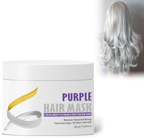 300ml Anti-Vergilbungs-Haarmaske, tonisierende Pflegespülung für blondes, graues und weißes Haar, lila Pflegespülung für gebleichtes und aufgehelltes Haar, genährte Backcreme, conditioner (8)