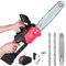 2000W Electric Chain Saw 12 Inch, Brushless Chainsaw with 3000mAh Battery and Charger, 4500rpm Petrol Chain Saw with 2 Chains, Quick and Easy Starting Wood/Tree Saw for Garden Tree Trimming