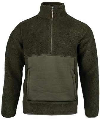 JACK PYKE Herren-Pullover aus Sherpa-Fleece, 100 % Polyester, kontrastierende Schultereinsätze, Fronttasche mit Reißverschluss, elastische Bündchen, leicht und bequem für Outdoor- und Freizeitkleidung