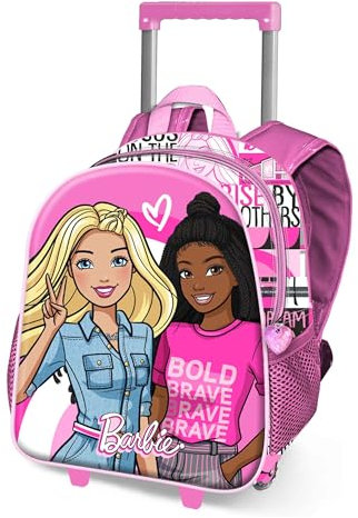 Barbie Brave-Kleiner 3D Rucksack mit Rädern, Rosa, 26 x 34 cm, Kapazität 12,5 L